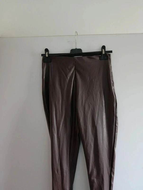 Legging de cuero sintético marrón XS - cintura alta - efecto cuero – photo 11